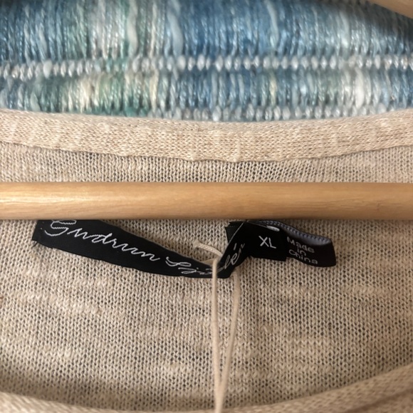 Gudrun Sjoden Long Sleeve Pullover Sweater oatmeal color size XL linen cotton - Picture 4 of 7